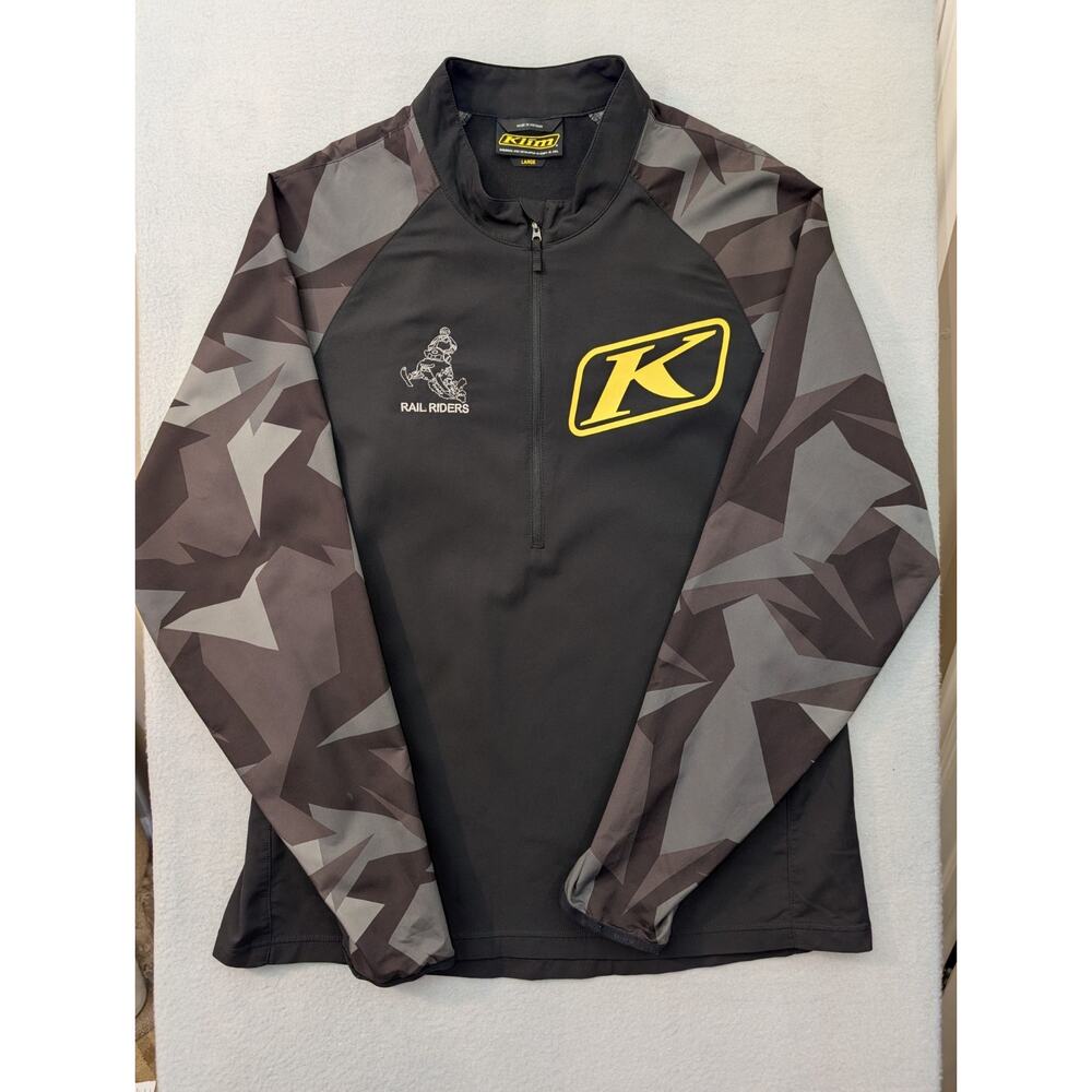 KLIM Jacket Mens Large 1/4 Zip Revolt Pullover Black Camo Racing Motocross